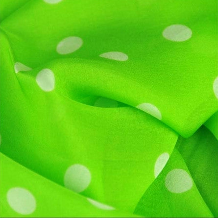 Scarf scarves luxury wrap women lady handmade silk France green dots Texadia Fashion