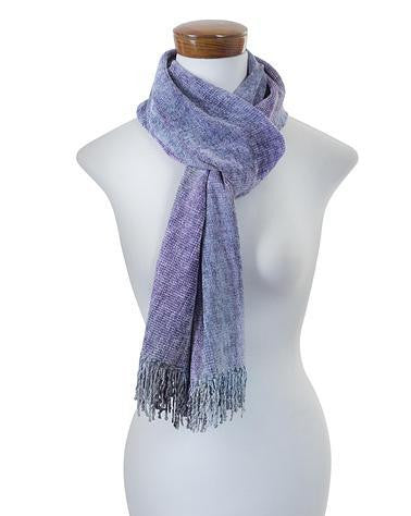 Scarf scarves wrap women lady bamboo chenille handmade purple Guatemala Texadia Fashion